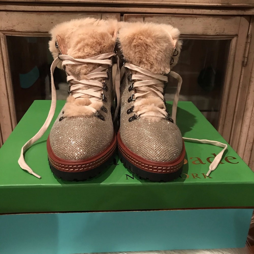 Kate Spade Faux Fur Shimmer Boots